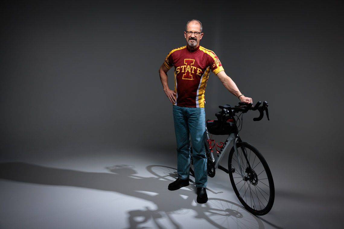 Dirk Maier stands next to his bike