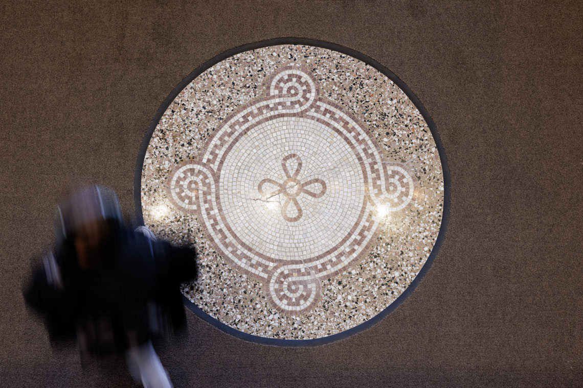 Terrazzo flooring medallion