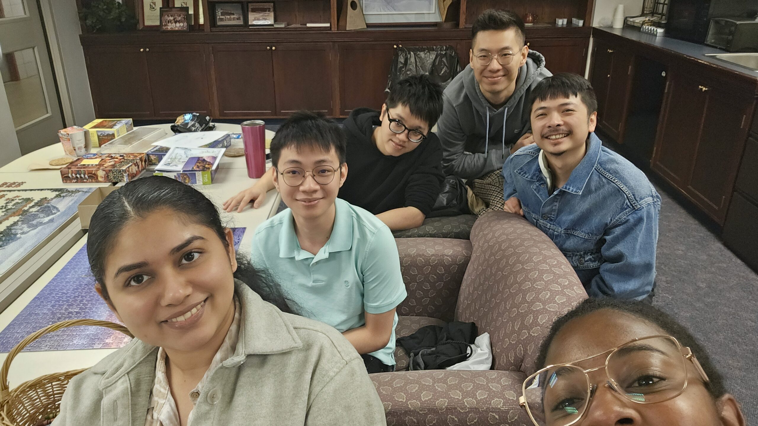 left to right: Silpa Babu (ECpE), Michael Chen(ComS), Yan-Han Chen(Stat), Jiabin Lin (ECpE), Ruoyu Meng (ECpE), Chevonne McInnis (AEROE + ECpE)