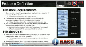 Screen shot of PowerPoint presentation listing SCARCE vehicle mission requirements and mission goal