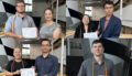 Photo montage showing the four TEX-REX award recipients posing with their certificates and respective major professors