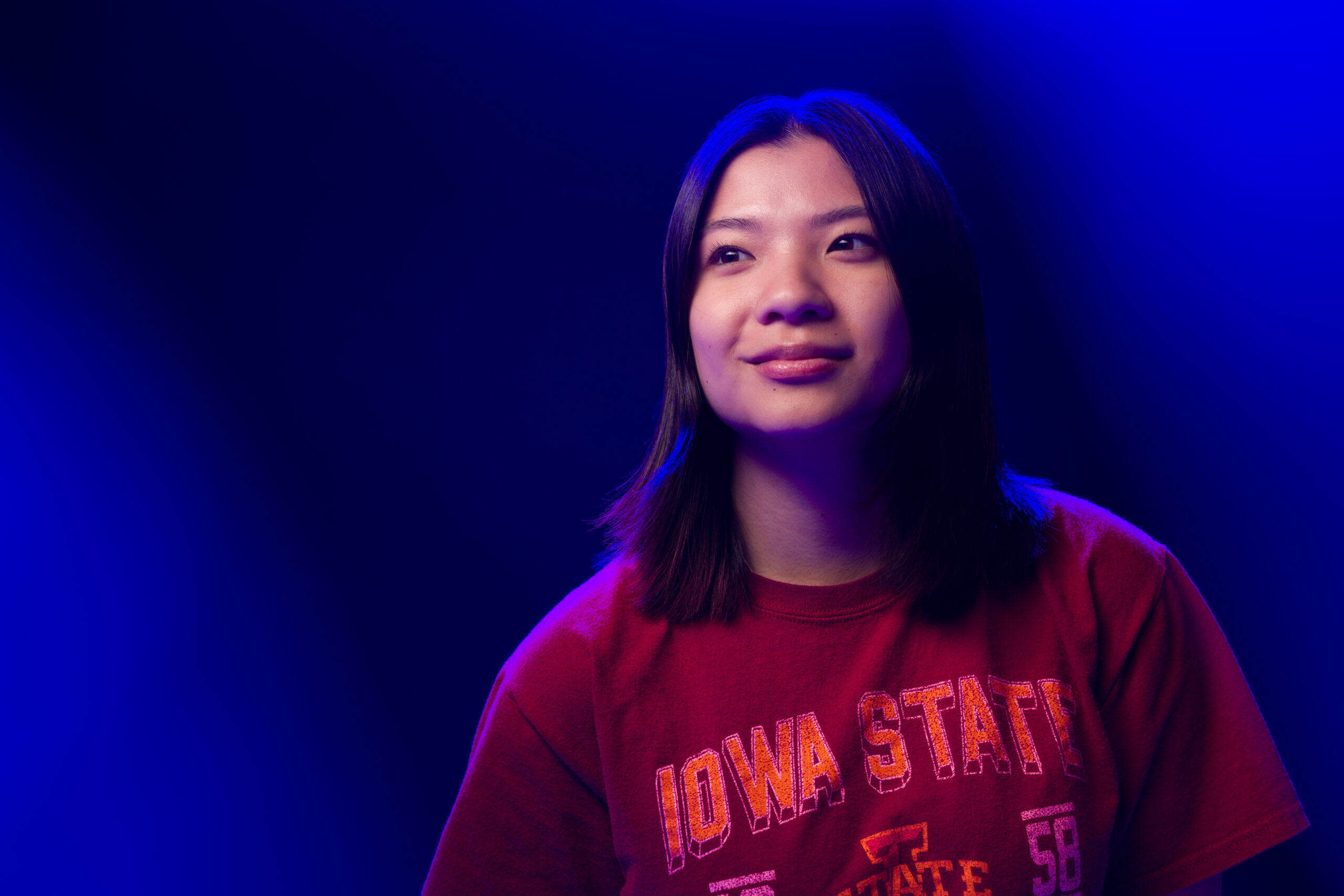 Potrait of Kaylee Herrig, ME student wearing an Iowa State shirt