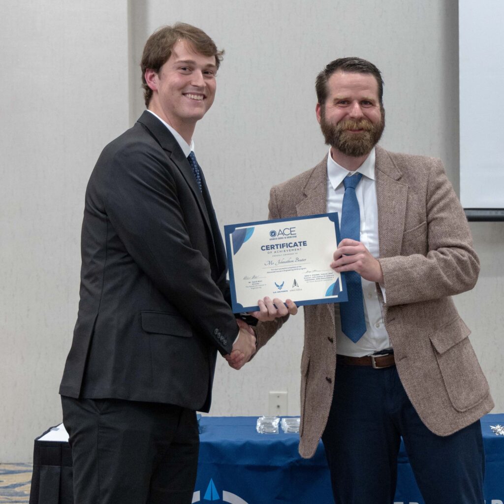 John Beuter graduating from the ACE program and receiving his certificate of completion. 