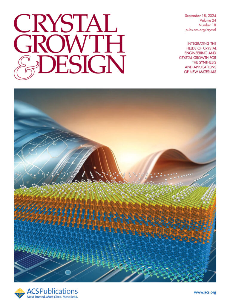 The front cover of Crystal Growth and Design, an American Chemistry Society publication, shows an illustration of thin layers of cadmium telluride.